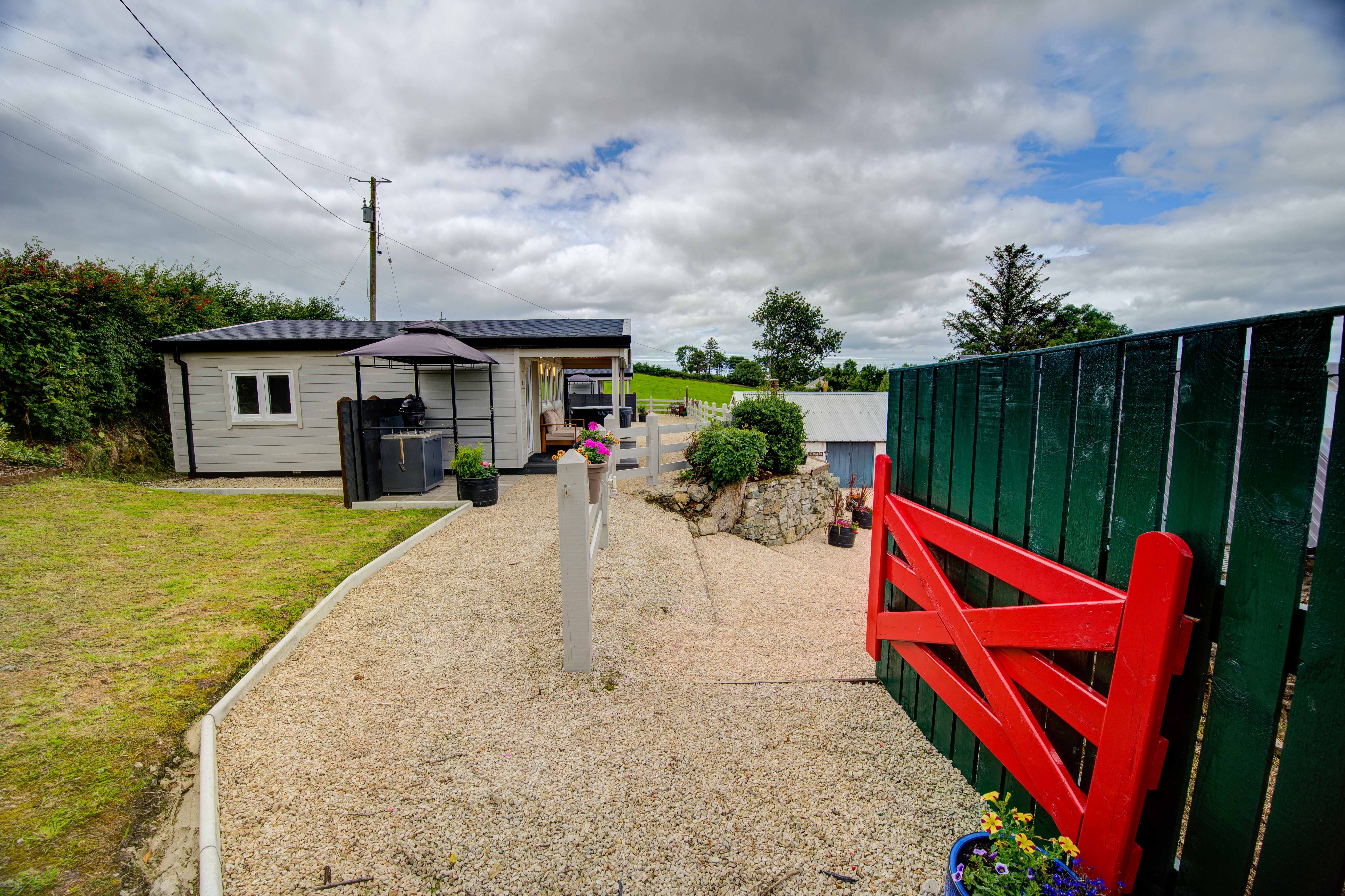Rae’s Cabin on arrival, seen from the gate