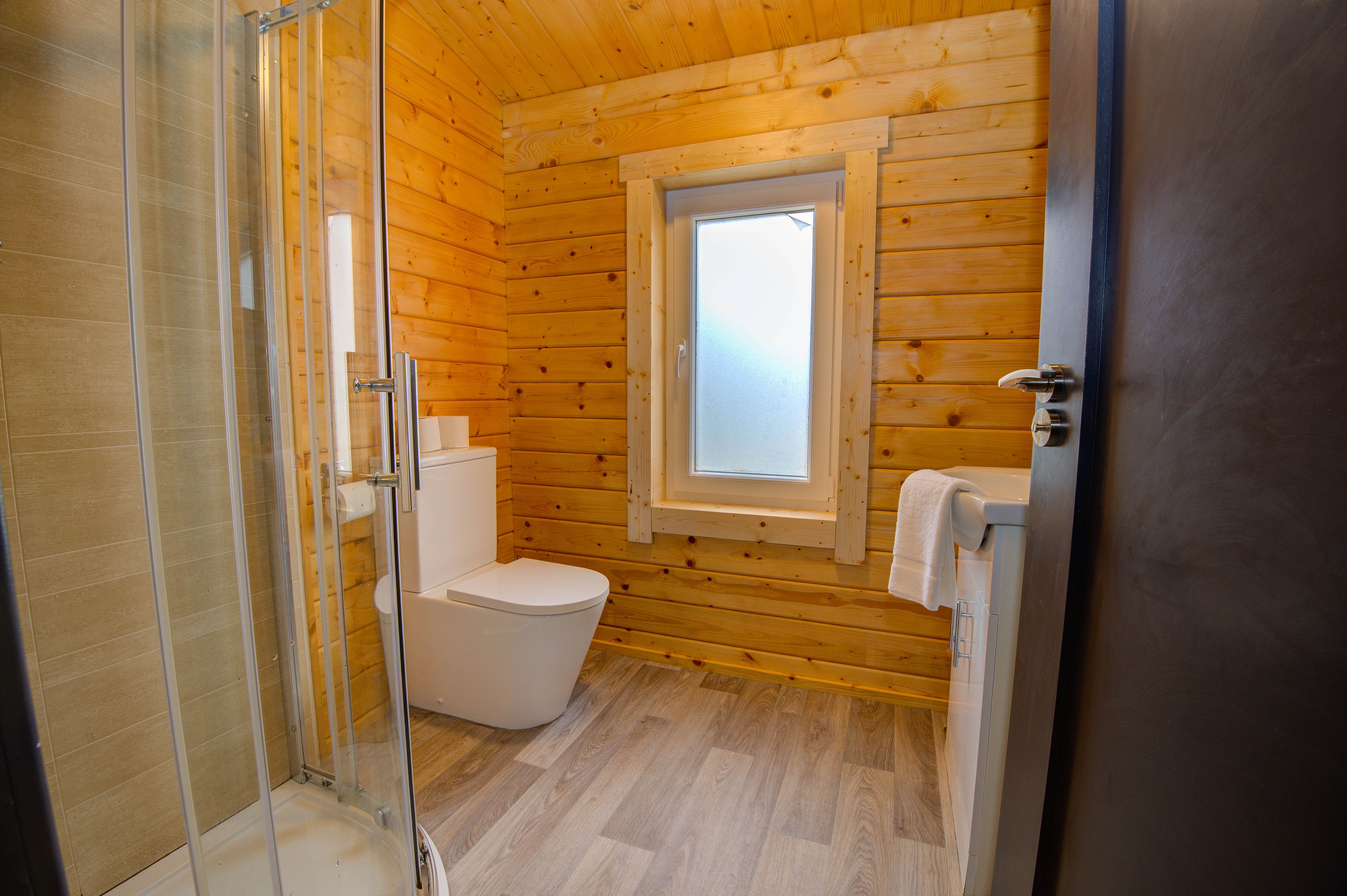 Rae’s bathroom with walk-in shower