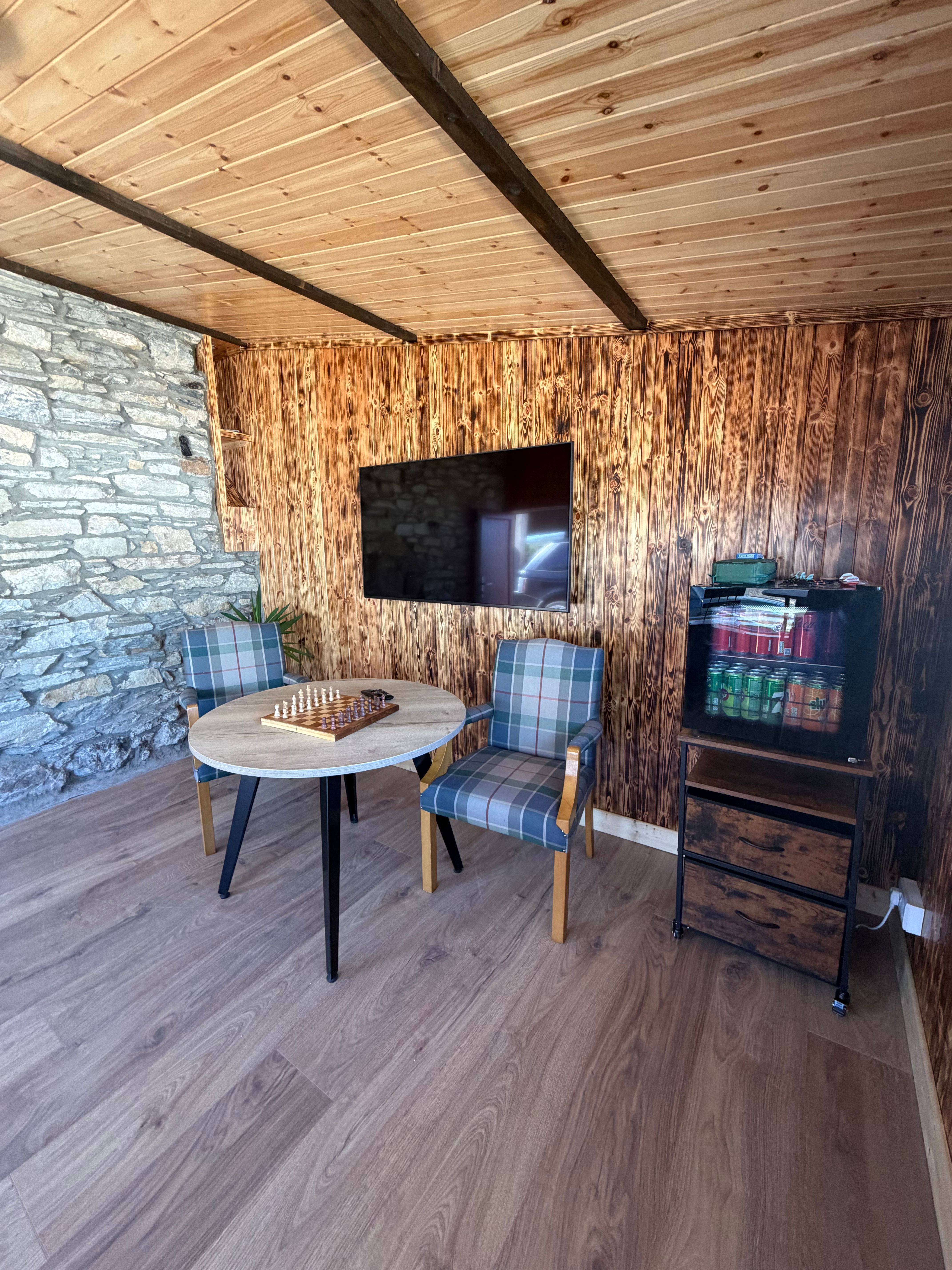 The games room in the old forge, wide in daylight